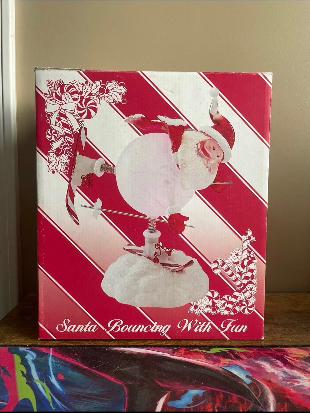 Vintage Brand New Santa Bouncing With Fun Christmas Decoration